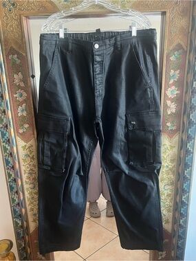 🔥 Ksubi Fugitive Cargo Waxed Jeans | Black | XL 🔥